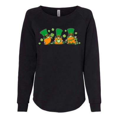 Funny St Patrick's Day Lucky Shamrocks Gnomes Womens California Wash Sweatshirt