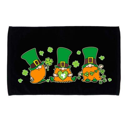 Funny St Patrick's Day Lucky Shamrocks Gnomes Microfiber Hand Towel