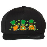 Funny St Patrick's Day Lucky Shamrocks Gnomes Wool Snapback Cap