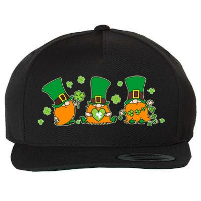 Funny St Patrick's Day Lucky Shamrocks Gnomes Wool Snapback Cap