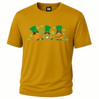 Funny St Patrick's Day Lucky Shamrocks Gnomes Cooling Performance Crew T-Shirt