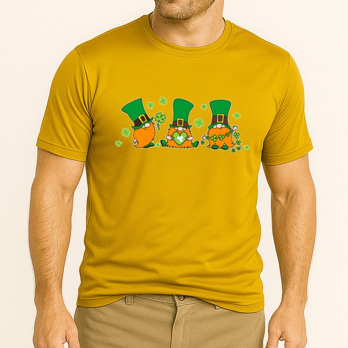 Funny St Patrick's Day Lucky Shamrocks Gnomes Cooling Performance Crew T-Shirt