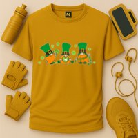 Funny St Patrick's Day Lucky Shamrocks Gnomes Cooling Performance Crew T-Shirt