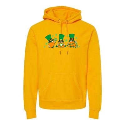 Funny St Patrick's Day Lucky Shamrocks Gnomes Premium Hoodie