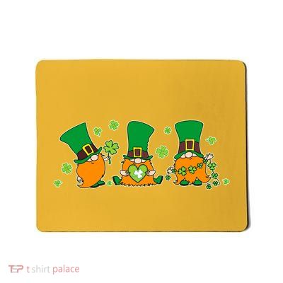 Funny St Patrick's Day Lucky Shamrocks Gnomes Mousepad