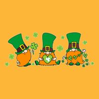 Funny St Patrick's Day Lucky Shamrocks Gnomes Cooling Performance Long Sleeve Crew
