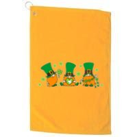 Funny St Patrick's Day Lucky Shamrocks Gnomes Golf Towel