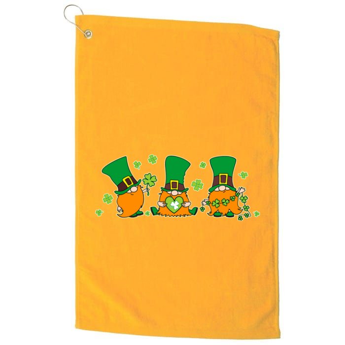 Funny St Patrick's Day Lucky Shamrocks Gnomes Golf Towel