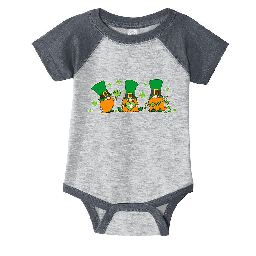 Funny St Patrick's Day Lucky Shamrocks Gnomes Infant Baby Jersey Bodysuit