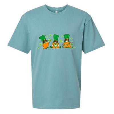 Funny St Patrick's Day Lucky Shamrocks Gnomes Sueded Cloud Jersey T-Shirt