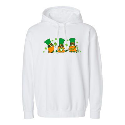 Funny St Patrick's Day Lucky Shamrocks Gnomes Garment-Dyed Fleece Hoodie