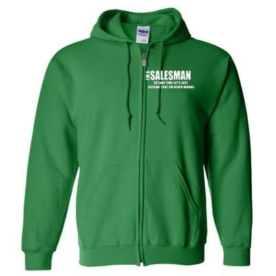 For Salesman Profession Full Zip Hoodie