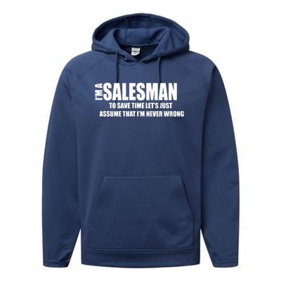 For Salesman Profession Performance Fleece Hoodie