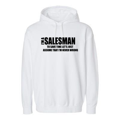 For Salesman Profession Garment-Dyed Fleece Hoodie