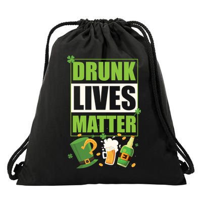 Funny St. Patrick's Day Drunk Lives Matter Drawstring Bag