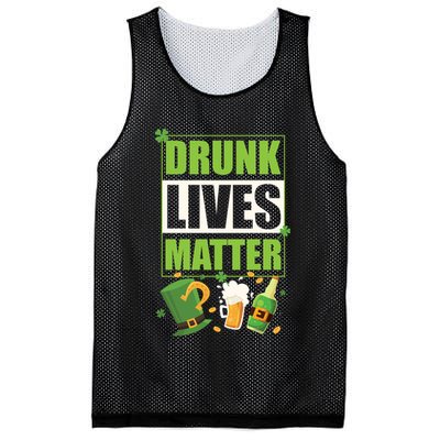 Funny St. Patrick's Day Drunk Lives Matter Mesh Reversible Basketball Jersey Tank