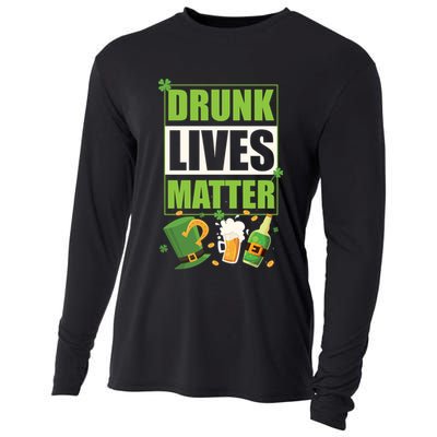 Funny St. Patrick's Day Drunk Lives Matter Cooling Performance Long Sleeve Crew
