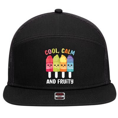 Funny Summer Popsicle Quote For Summer Time Fun For Women 7 Panel Mesh Trucker Snapback Hat