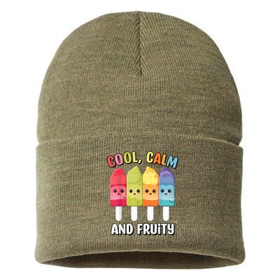 Funny Summer Popsicle Quote For Summer Time Fun For Women Sustainable Knit Beanie