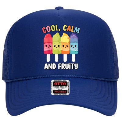 Funny Summer Popsicle Quote For Summer Time Fun For Women High Crown Mesh Back Trucker Hat