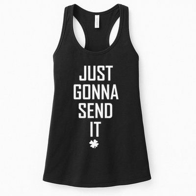 Funny Saint Patrick's Day Just Gonna Send It Womens Tank Top
