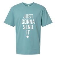 Funny Saint Patrick's Day Just Gonna Send It Sueded Cloud Jersey T-Shirt