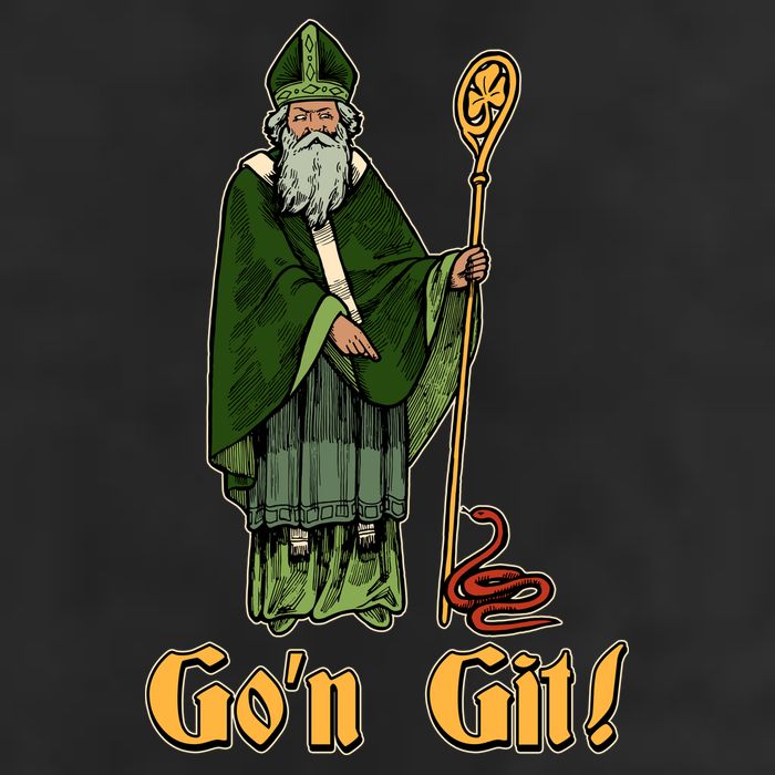 Funny Saint Patricks Day Gon Git Snake Garment-Dyed Fleece Hoodie