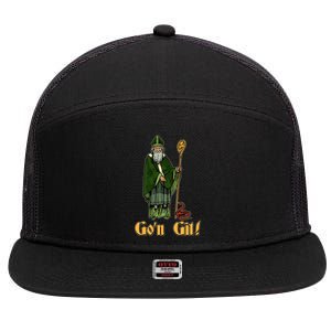 Funny Saint Patricks Day Gon Git Snake 7 Panel Mesh Trucker Snapback Hat