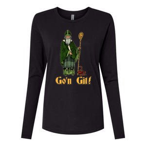 Funny Saint Patricks Day Gon Git Snake Womens Cotton Relaxed Long Sleeve T-Shirt