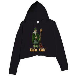 Funny Saint Patricks Day Gon Git Snake Crop Fleece Hoodie