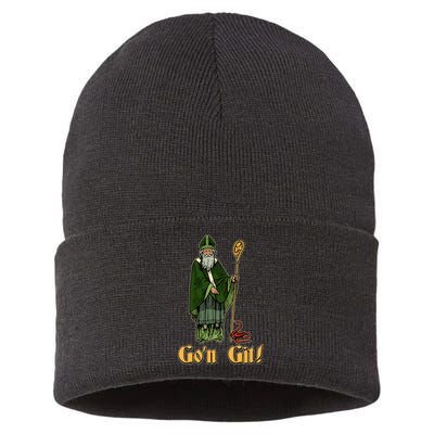 Funny Saint Patricks Day Gon Git Snake Sustainable Knit Beanie