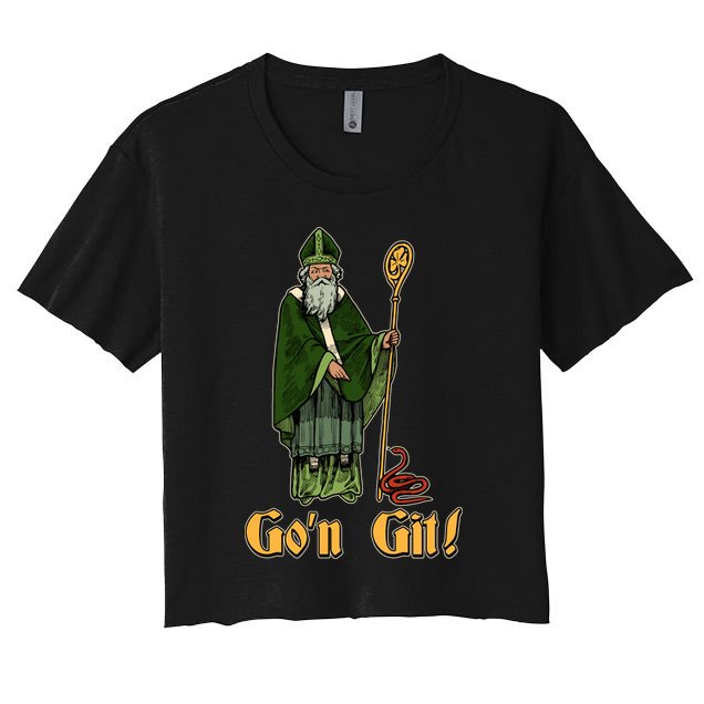 Funny Saint Patricks Day Gon Git Snake Crop Top