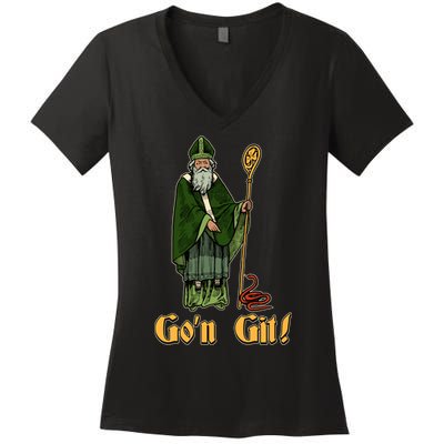 Funny Saint Patricks Day Gon Git Snake Women's V-Neck T-Shirt