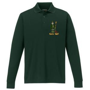 Funny Saint Patricks Day Gon Git Snake Performance Long Sleeve Polo