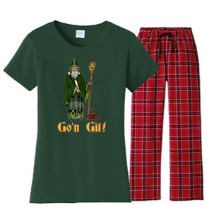 Funny Saint Patricks Day Gon Git Snake Women's Flannel Pajama Set