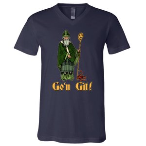 Funny Saint Patricks Day Gon Git Snake V-Neck T-Shirt