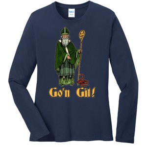 Funny Saint Patricks Day Gon Git Snake Ladies Long Sleeve Shirt