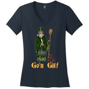 Funny Saint Patricks Day Gon Git Snake Women's V-Neck T-Shirt