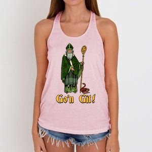 Funny Saint Patricks Day Gon Git Snake Women's Knotted Racerback Tank