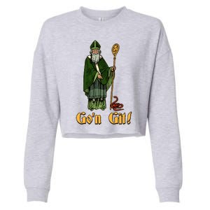 Funny Saint Patricks Day Gon Git Snake Cropped Pullover Crew