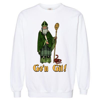 Funny Saint Patricks Day Gon Git Snake Garment-Dyed Sweatshirt