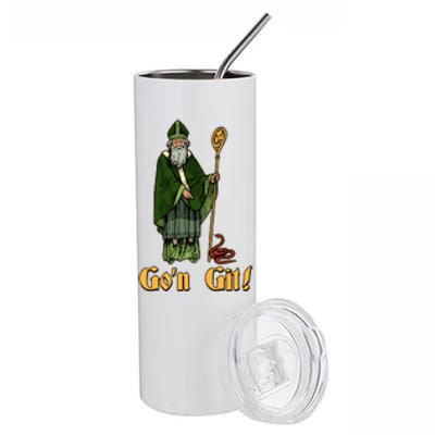 Funny Saint Patricks Day Gon Git Snake Stainless Steel Tumbler