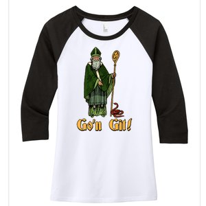 Funny Saint Patricks Day Gon Git Snake Women's Tri-Blend 3/4-Sleeve Raglan Shirt