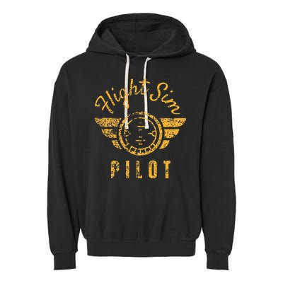 Flight Simulator Pilot Garment-Dyed Fleece Hoodie