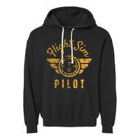 Flight Simulator Pilot Garment-Dyed Fleece Hoodie