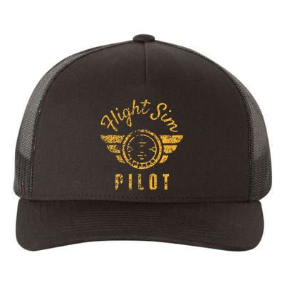 Flight Simulator Pilot Yupoong Adult 5-Panel Trucker Hat