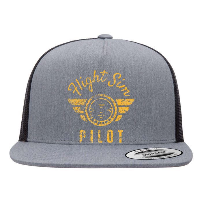 Flight Simulator Pilot Flat Bill Trucker Hat