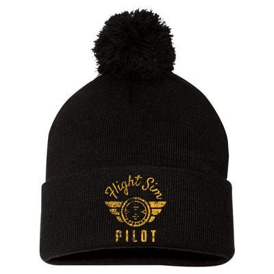 Flight Simulator Pilot Pom Pom 12in Knit Beanie