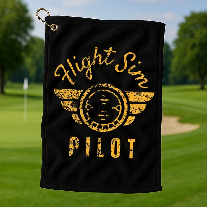 Flight Simulator Pilot Golf Towel