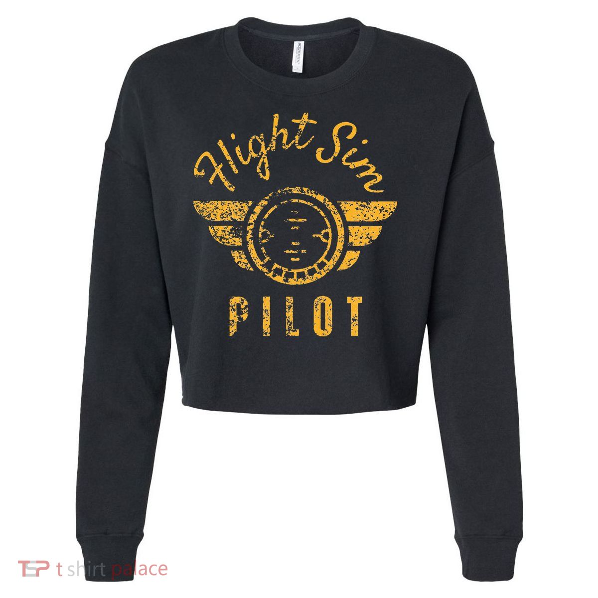 Flight Simulator Pilot Cropped Pullover Crew